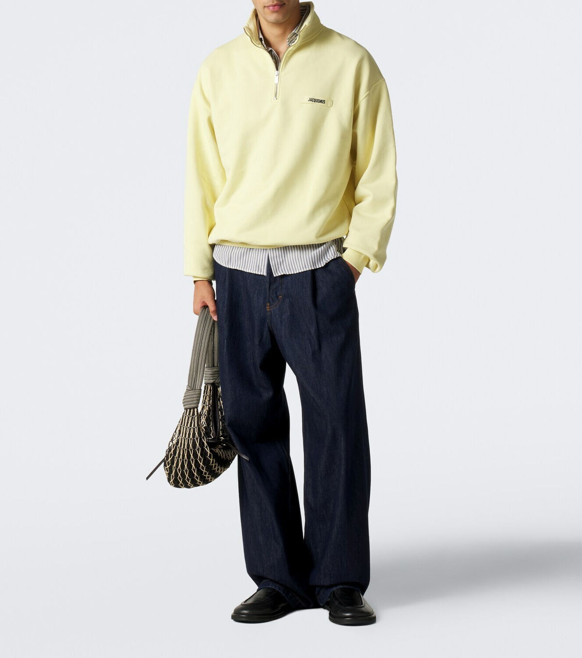 Jacquemus Gros Grain cotton fleece half-zip sweatshirt
