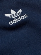 adidas Originals - Essentials Logo-Embroidered Cotton-Blend Jersey Hoodie - Blue