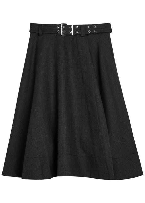 Photo: Ganni Belted Twill Midi Wrap Skirt Black
