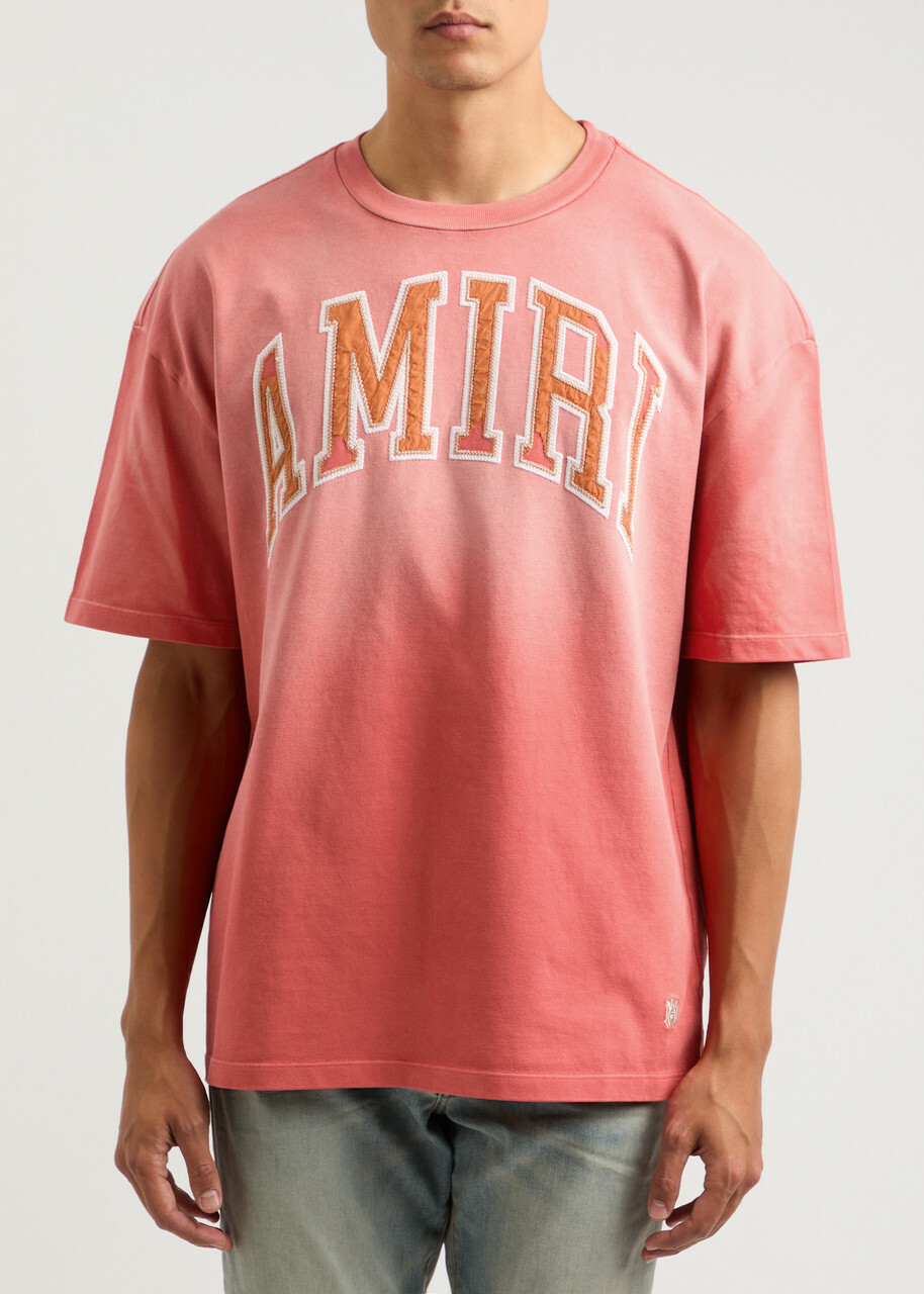 AMIRI Ｔシャツ ブラウン ホワイト コットン100％ ブランドロゴ AMIRI logo-print Cotton T-shirt | White | FARFETCH