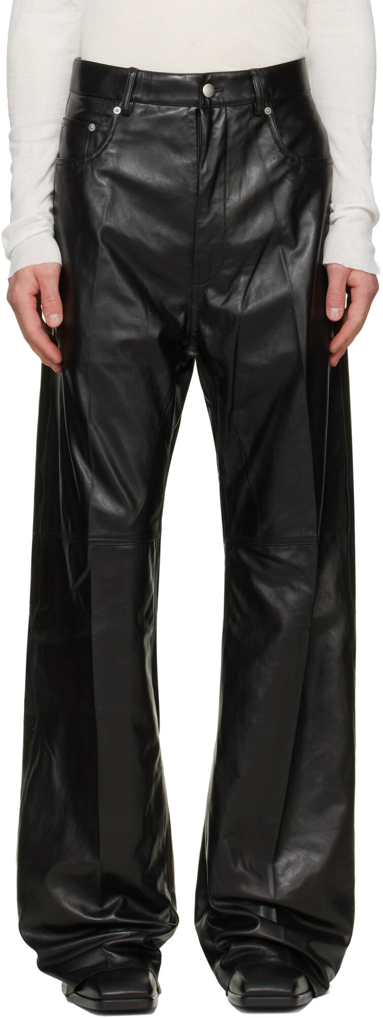 Rick Owens Black Tower Geth Leather Pants