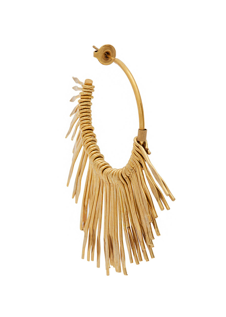 Isabel Marant Aria Fringed Hoop Earrings - Brass - One Size