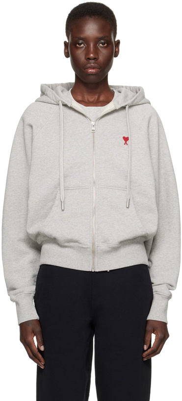 Photo: AMI Paris Gray Ami de Cœur Hoodie