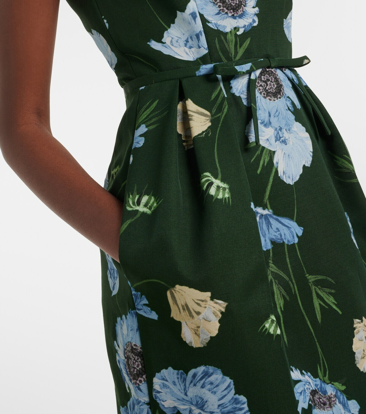 Erdem Floral cotton-blend faille midi dress