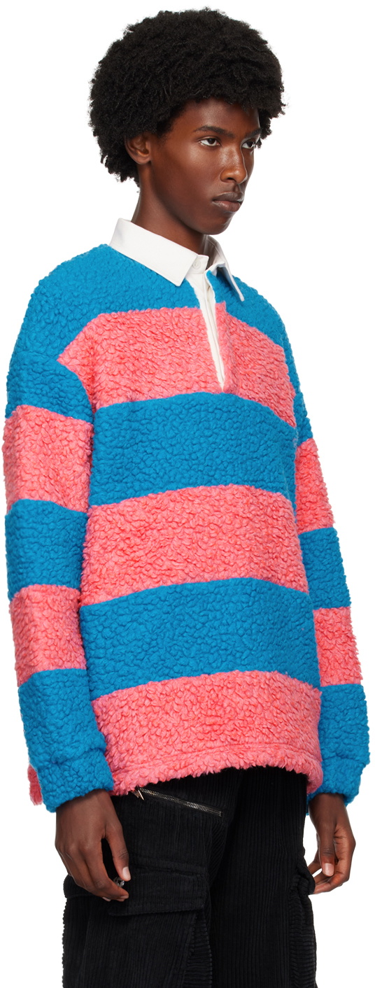 Members of the Rage Blue & Pink Cozy Rugby Long Sleeve Polo