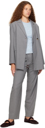 GANNI Gray Belted Blazer