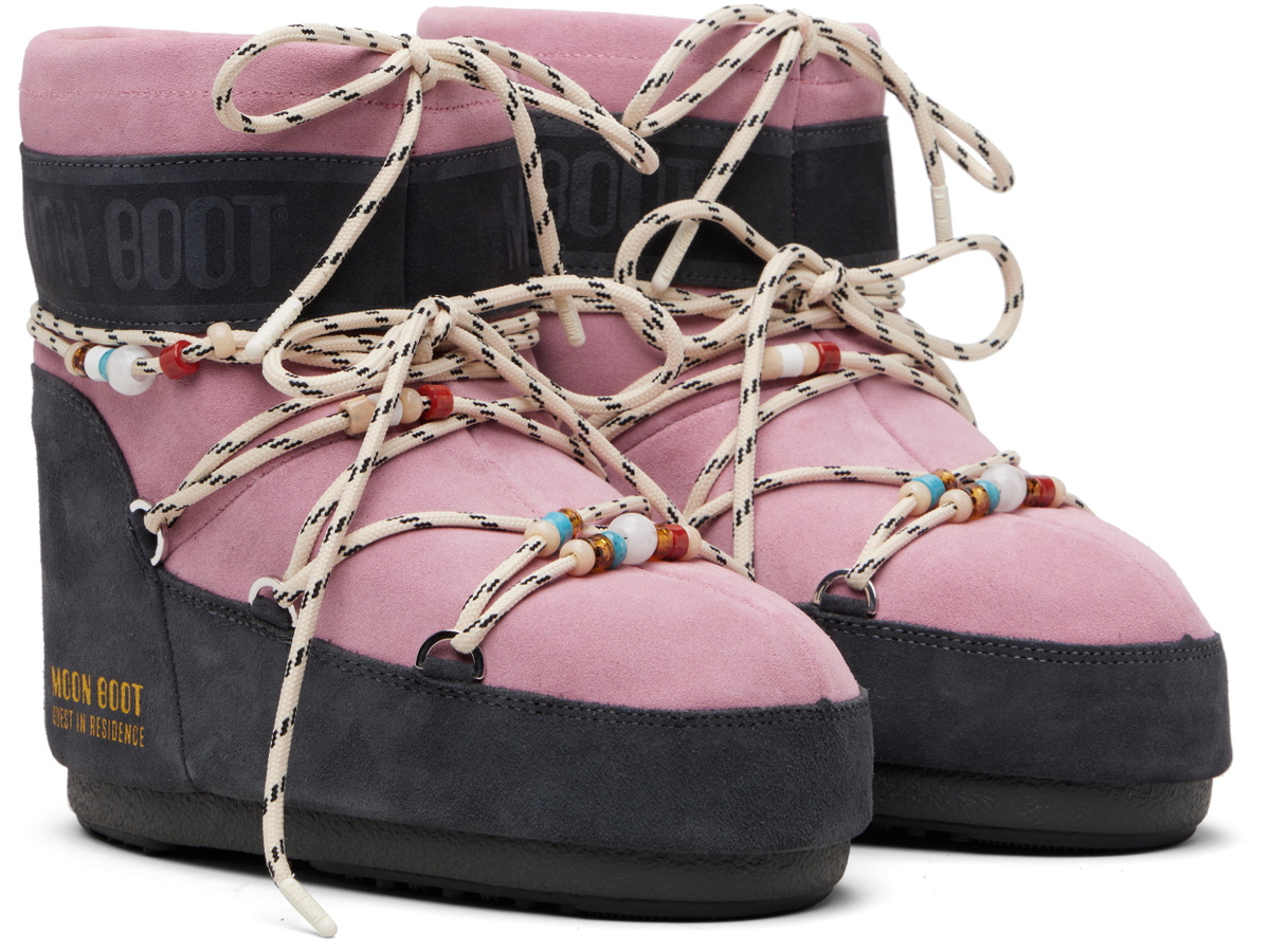 Guest in Residence Pink Moon Boot Edition Icon Low Beaded Suede Boots