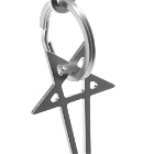 Rick Owens Men's Pentagram Keyring in Silver