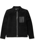 Mr P. - Leather-Trimmed Suede Jacket - Black