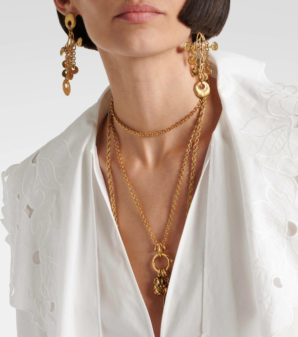 Chloé Broderie anglaise cotton poplin blouse