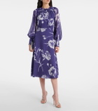 Erdem Floral silk voile midi dress