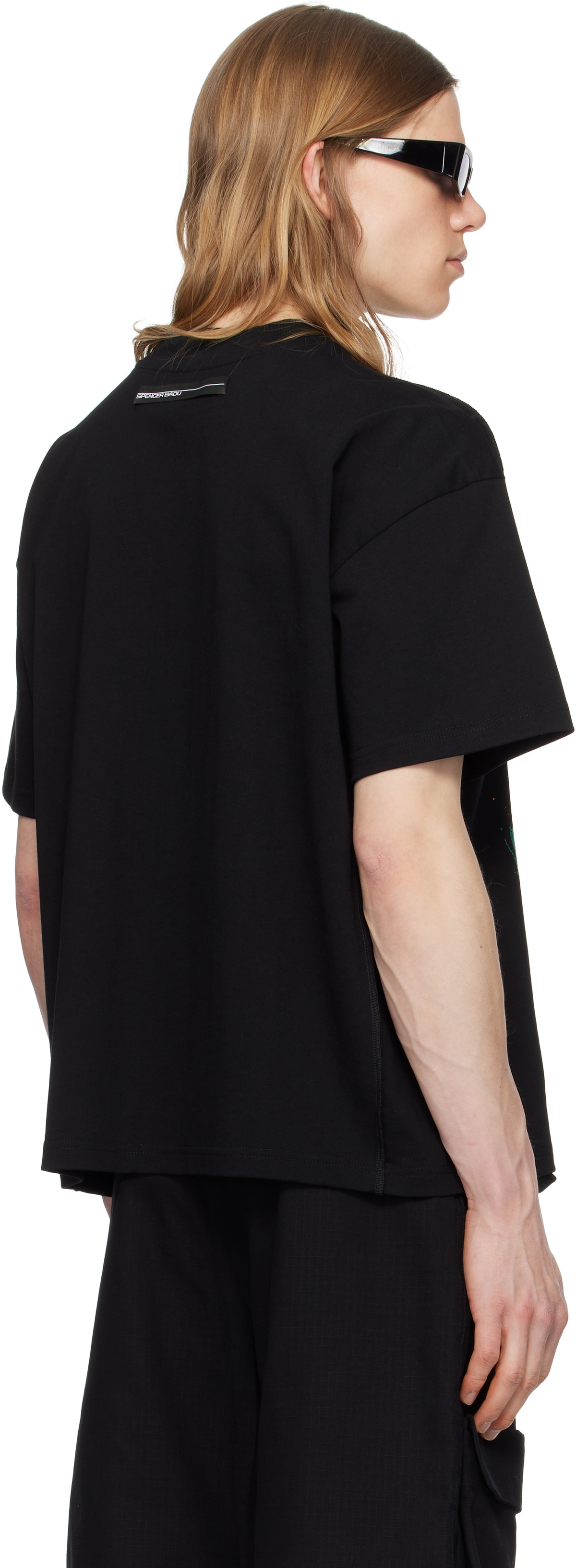 SPENCER BADU Black Drum Oversized T-shirt