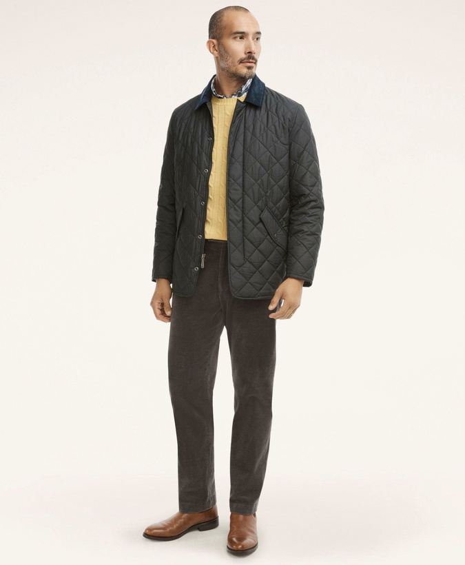 Photo: Brooks Brothers Men's Paddock Diamond Quilted Coat | Black