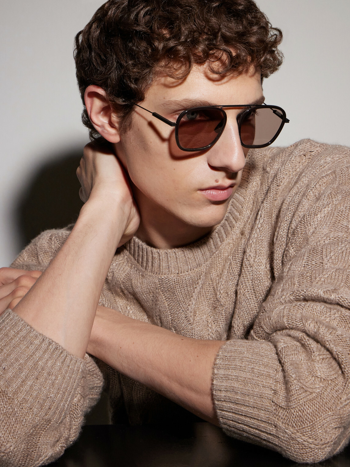 Zegna - Round-Frame Titanium Sunglasses