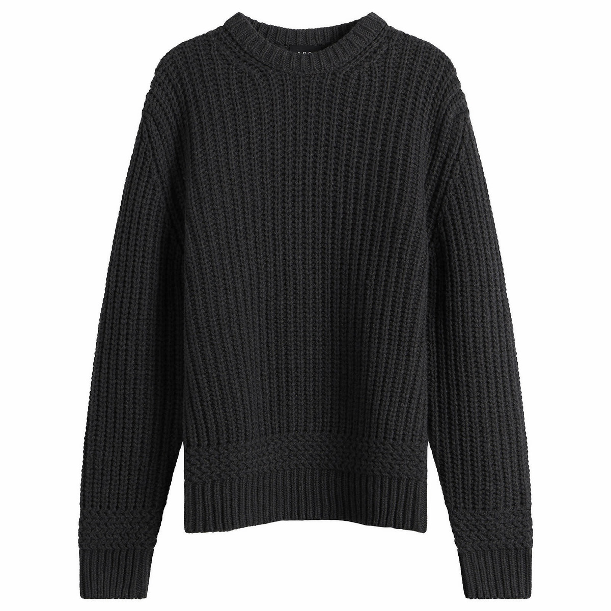A.P.C. Men's Ron Chunky Rib Jumper in Heathered Anthracite