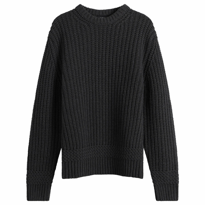 Photo: A.P.C. Men's Ron Chunky Rib Jumper in Heathered Anthracite