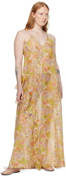 Kika Vargas Yellow Kate Maxi Dress