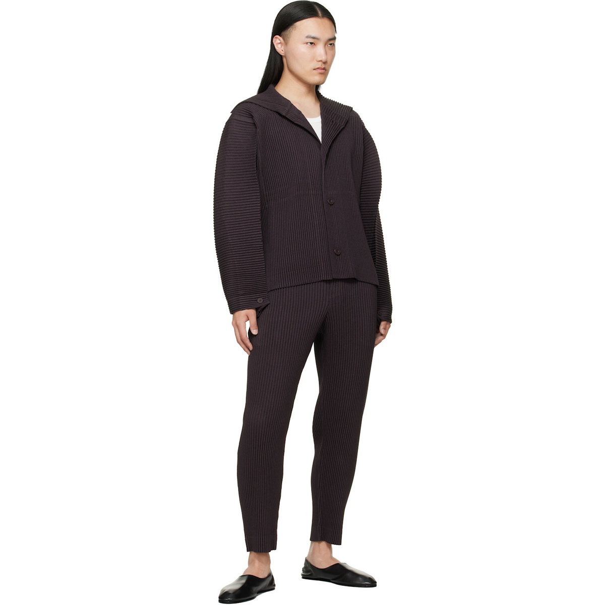 HOMME PLISSÉ ISSEY MIYAKE Brown Linen Like Jacket