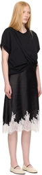 3.1 Phillip Lim Black Draped T-Shirt Slip Combo Midi Dress