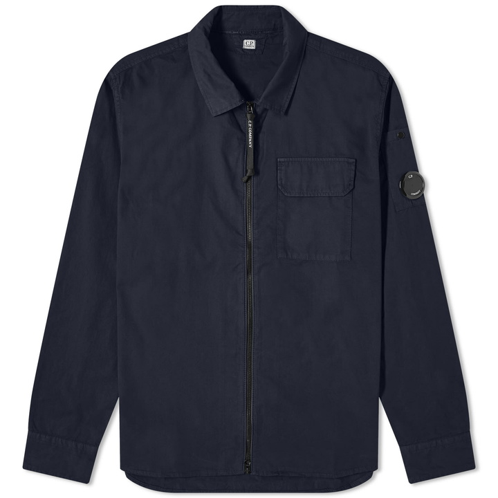 Photo: C.P. Company Men's Gabardine Zipped Shirt in Total Eclipse