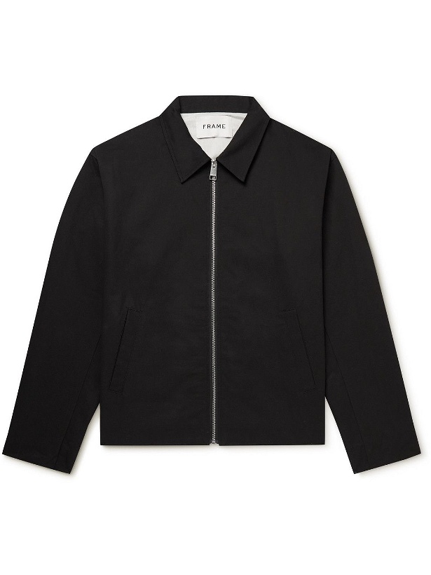 Photo: FRAME - Cotton and Linen-Blend Twill Blouson Jacket - Black
