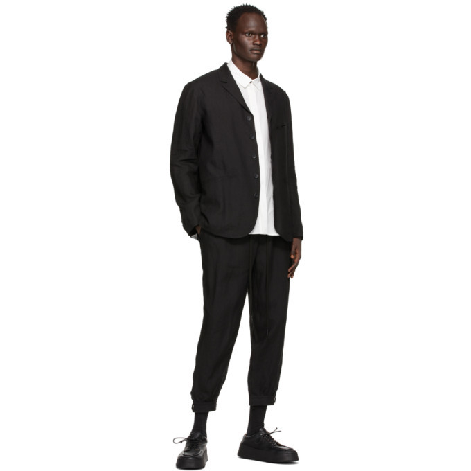 The Viridi-anne Black Linen Broad Blazer The Viridi-anne