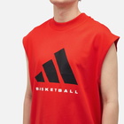 Adidas Men's Basketball Sleeveless T-Shirt in Red