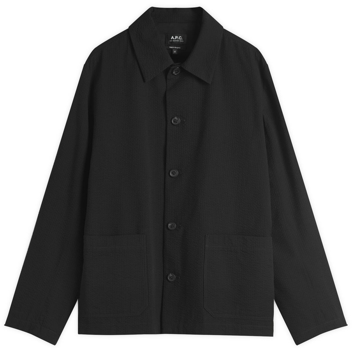 Photo: A.P.C. Men's Brest Seersucker Work jacket in Black