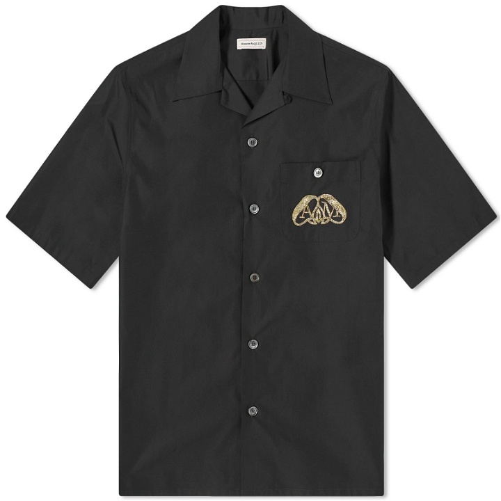 Photo: Alexander McQueen Men's Seal Logo Hawaiian Shirt in Black