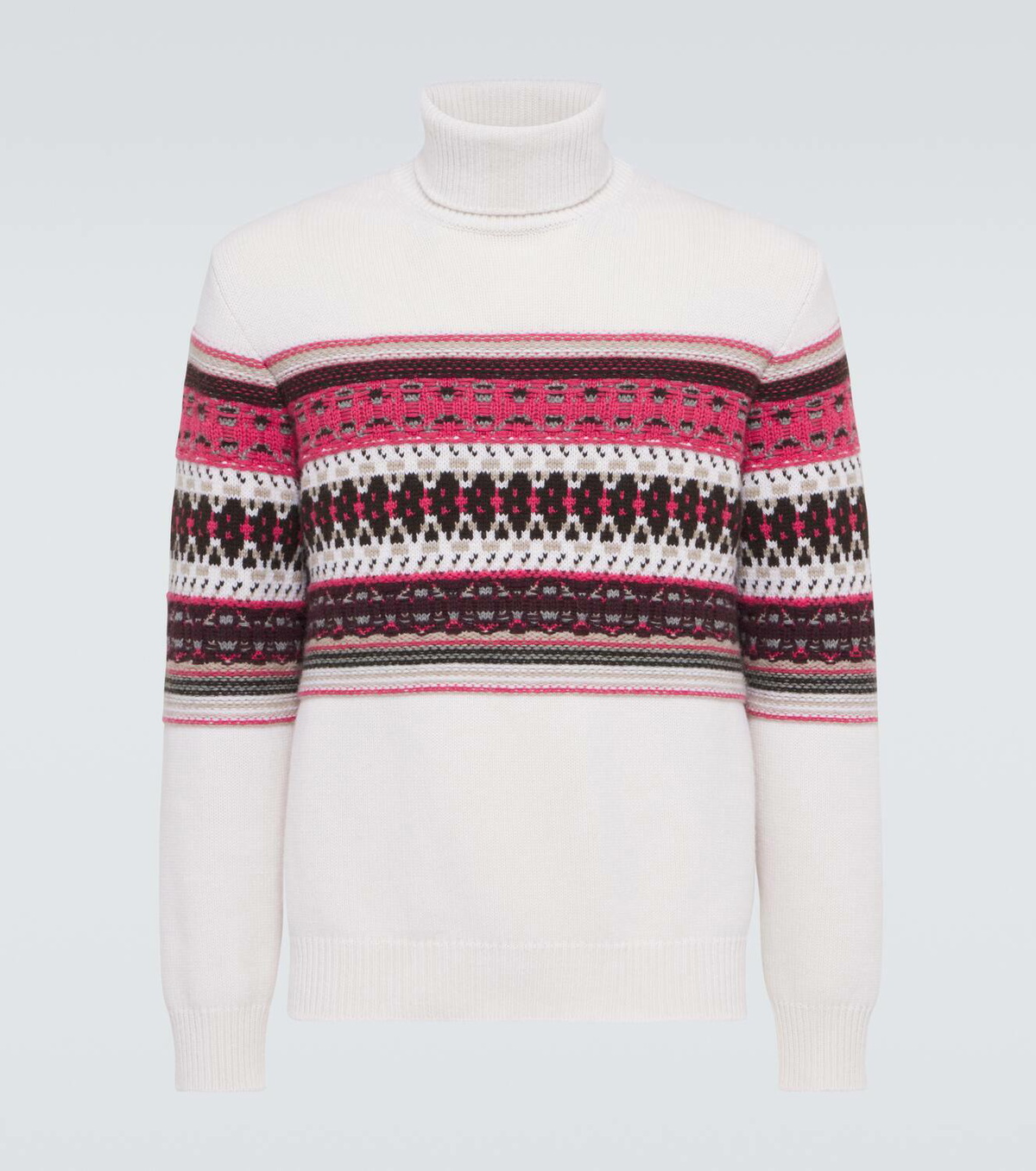 Zegna Intarsia cashmere turtleneck sweater