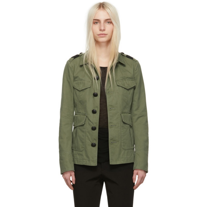 Dsquared2 Green Twill Military Jacket Dsquared2