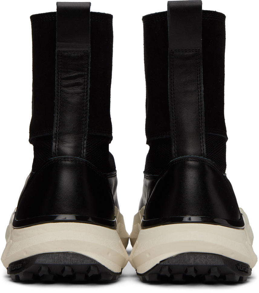 Undercoverism Black Paneled Leather Boots