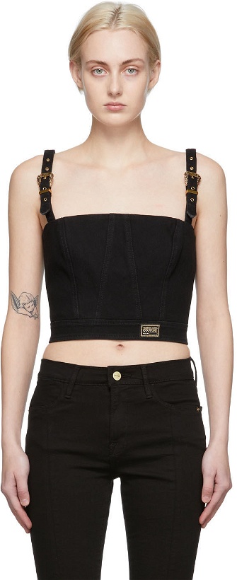 Photo: Versace Jeans Couture Black Baroque Couture I Bustier Tank Top