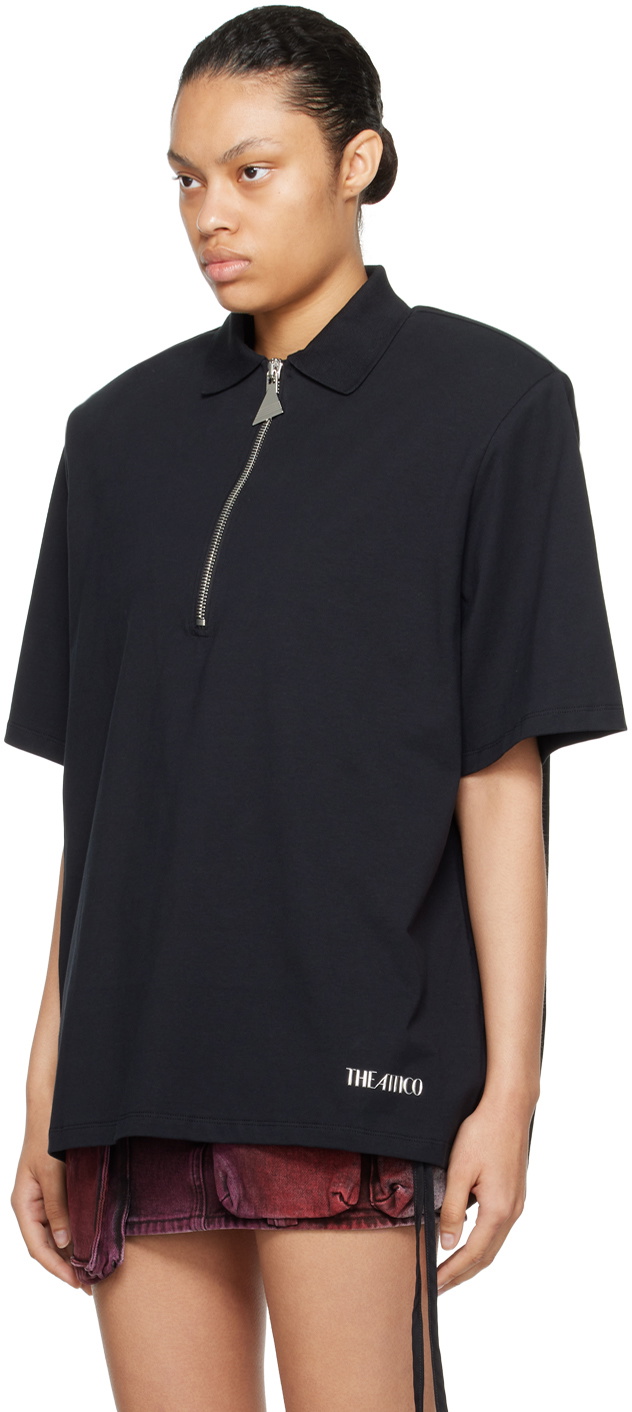 The Attico Black Zip Polo The Attico