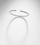 David Yurman Micro Cable Flex® sterling silver and 14kt gold cuff bracelet with pearls