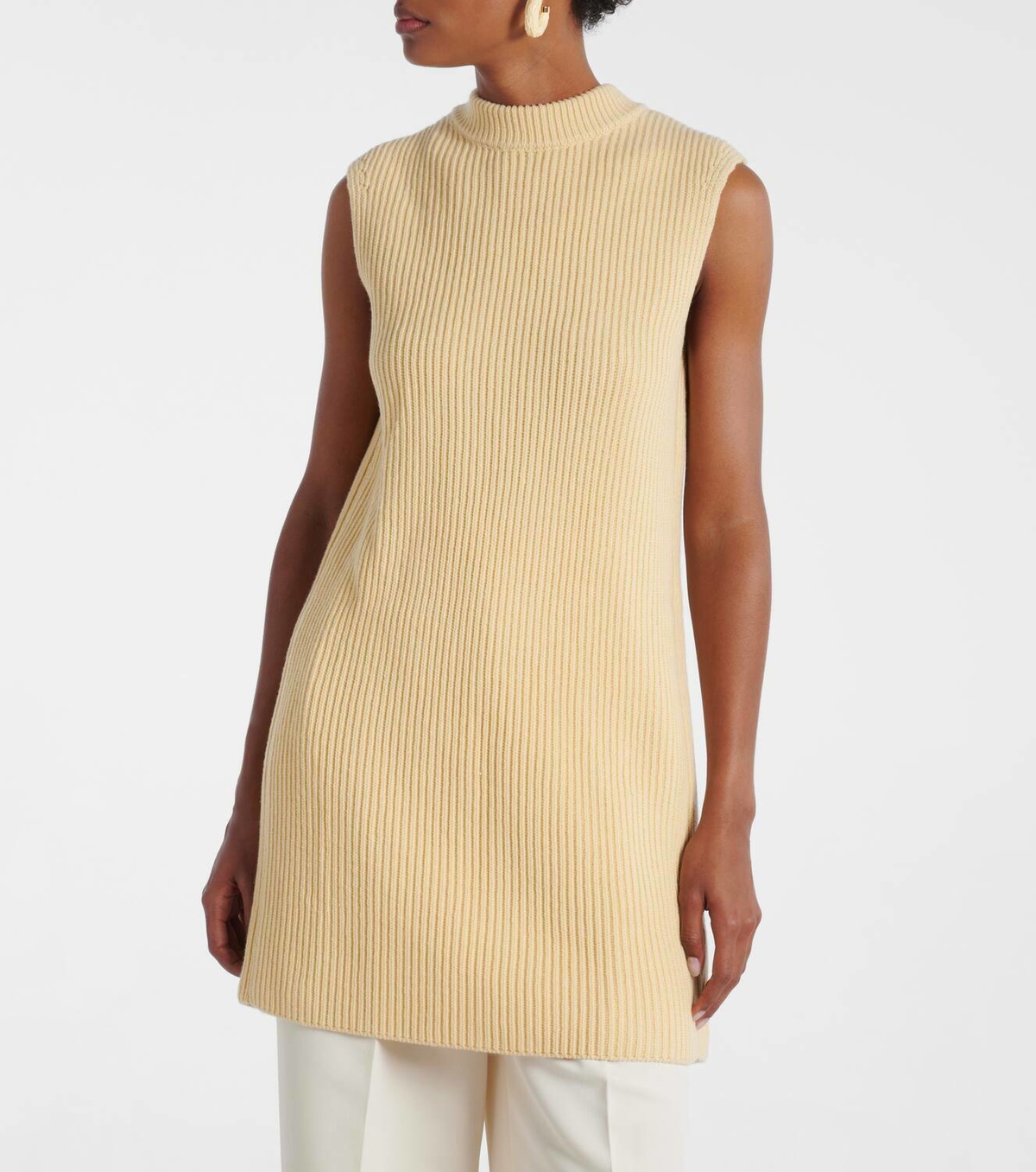 Jil Sander Oversized ribbed-knit wool vest