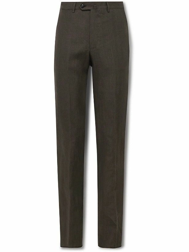 Photo: De Petrillo - Slim-Fit Linen Suit Trousers - Brown
