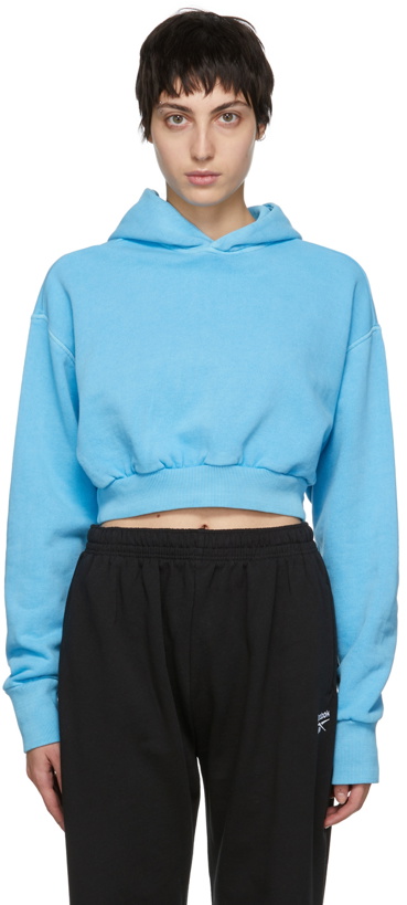 Photo: Reebok Classics Blue Natural Dye Cropped Hoodie