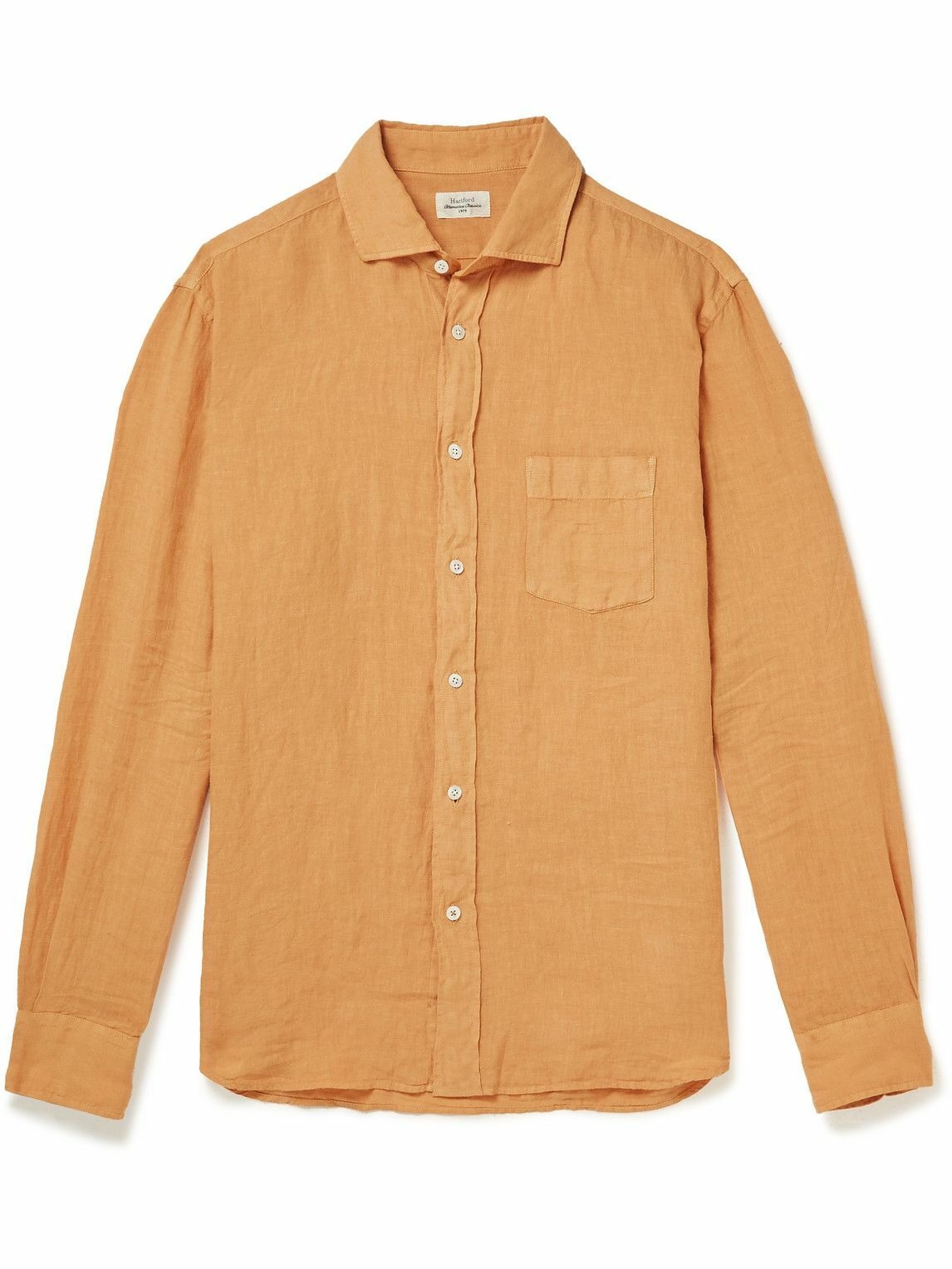 Hartford - Paul Pat Linen Shirt - Orange Hartford