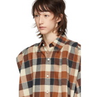 Facetasm Orange Oversized Check Shirt