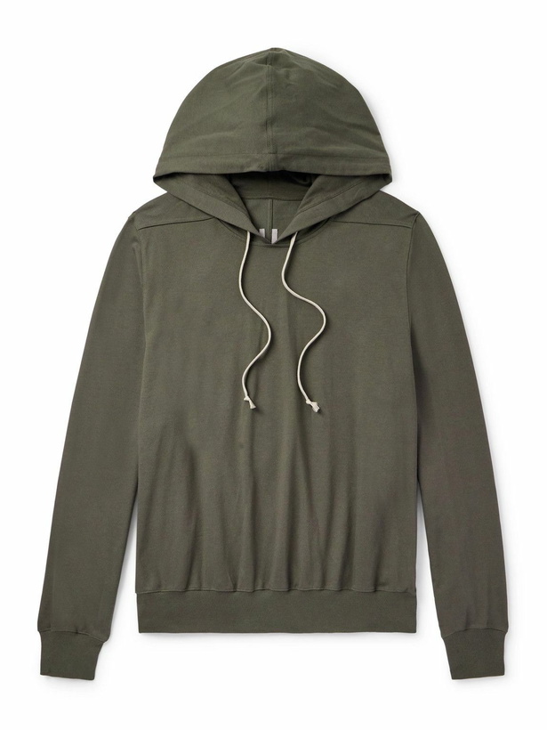 Photo: Rick Owens - Organic Cotton-Jersey Hoodie - Green