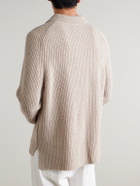 Allude - Ribbed Virgin Wool and Cashmere-Blend Polo Sweater - Neutrals
