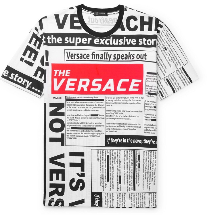 Photo: Versace - Logo-Print Cotton-Jersey T-Shirt - White