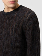 Missoni - Wool and viscose-blend pullover with Greek key motif, Men, Navy Blue