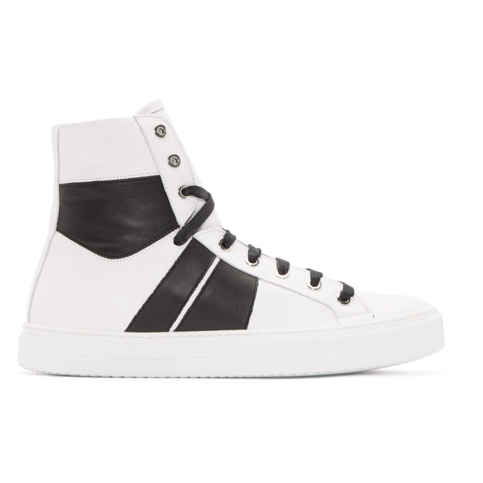 Amiri White and Black Sunset High-Top Sneakers Amiri