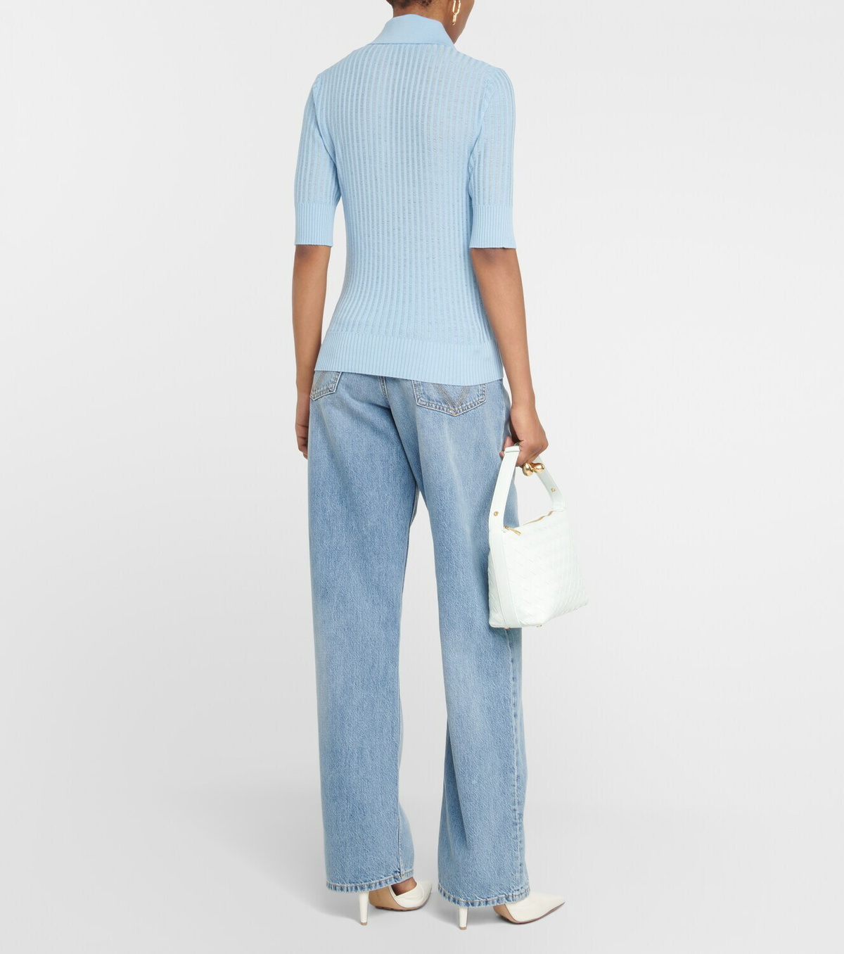 Bottega Veneta Ribbed-knit wool polo shirt Bottega Veneta