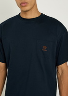 Versace Logo-embroidered Cotton T-shirt Navy