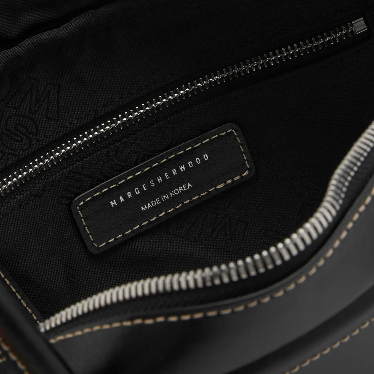 MARGE SHERWOOD Women's Soft Baguette Bag in Black Plain 
