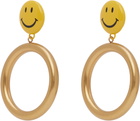 Moschino Gold Smiley Drop Earrings