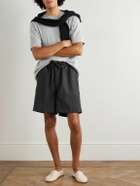 Saman Amel - Straight-Leg Wool Drawstring Shorts - Gray